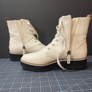 White Zipper Boots